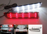 2x LED Bumper Reflector Clear lens Tail Brake Light Red Backup lamp White 2008+ Mitsubishi Lancer EVO X