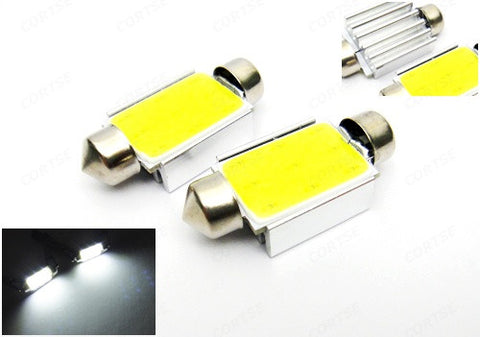 2x 6W High Power COB LED 37mm C5W 6418 Error Free Festoon bulb white