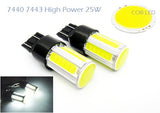 2 pieces of LUFFY 580 7443 W21/5W 582 7440 W21W 992 High Power COB LED Light bulb 25W white