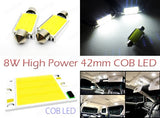 2x 8W High Power COB LED 42mm C5W 264 Error Free Festoon Light bulb 578 211-2 white