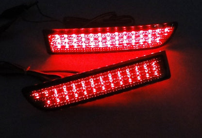 2x LED Bumper Reflector Black Smoked lens Tail Brake Light lamp Red Toyota RAV4 Scion xD