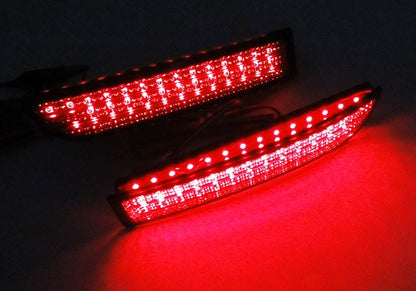 2x LED Bumper Reflector Black Smoked lens Tail Brake Light lamp Red Toyota RAV4 Scion xD