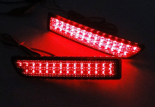 2x LED Bumper Reflector Black Smoked lens Tail Brake Light lamp Red Toyota RAV4 Scion xD