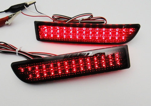 2x LED Bumper Reflector Black Smoked lens Tail Brake Light lamp Red Toyota RAV4 Scion xD