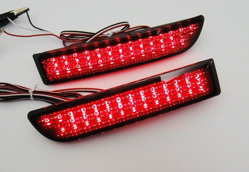 2x LED Bumper Reflector Black Smoked lens Tail Brake Light lamp Red Toyota RAV4 Scion xD