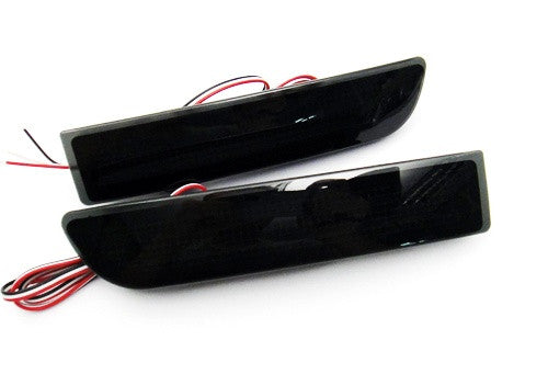2x LED Bumper Reflector Black Smoked lens Tail Brake Light lamp Red Toyota RAV4 Scion xD