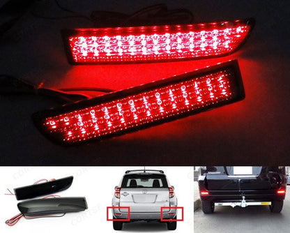 2x LED Bumper Reflector Black Smoked lens Tail Brake Light lamp Red Toyota RAV4 Scion xD