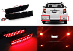 2x LED Bumper Reflector Black Smoked lens Tail Brake Light lamp Red Toyota RAV4 Scion xD
