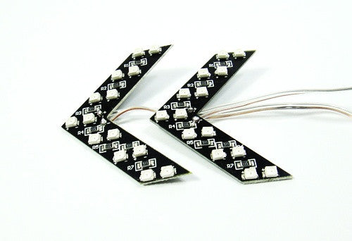 2 pieces of 14 SMD LED Side Mirror Turn Signal Arrow Panel Light Red