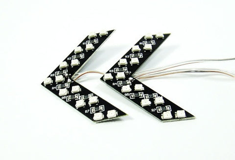 2 pieces of 14 SMD LED Side Mirror Turn Signal Arrow Panel Light Red