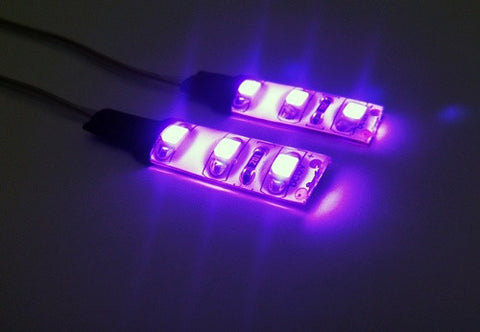 2 pieces of 3 SMD LED universal light strip purple