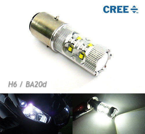 1 piece of H6 BA20d 10x CREE XB-D LED Projector Headlight Light bulb 50W white