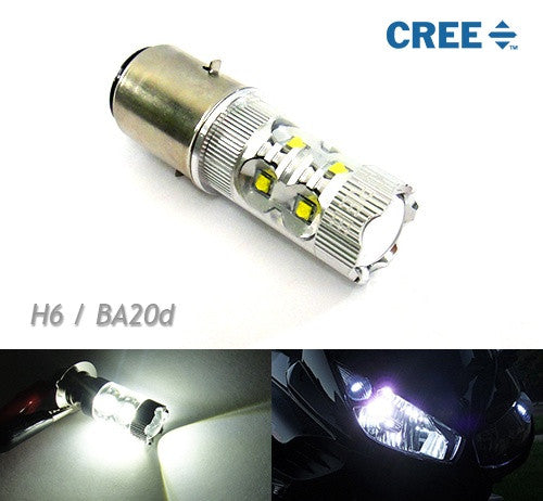 1 piece of H6 BA20d 10x CREE XB-D LED Projector Headlight Light bulb 50W white