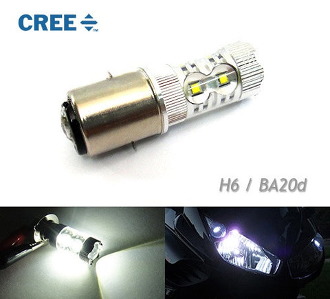 1 piece of H6 BA20d 10x CREE XB-D LED Projector Headlight Light bulb 50W white