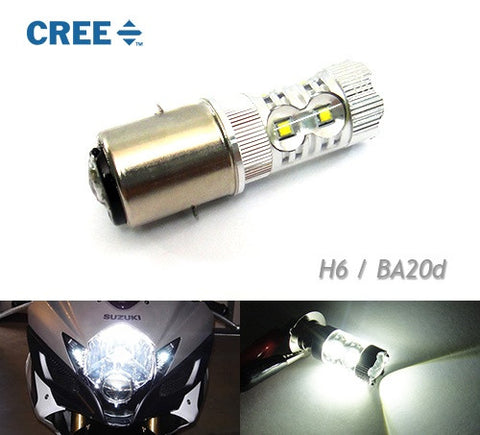 1 piece of H6 BA20d 10x CREE XB-D LED Projector Headlight Light bulb 50W white