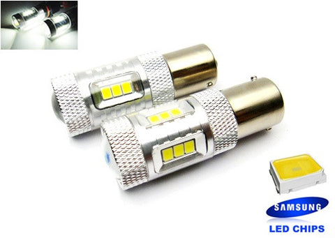 2 pieces of 15 SAMSUNG High Power 2835 SMD LED 380 (P21/5W) 1157 7528 BAY15d Light bulb 15W white