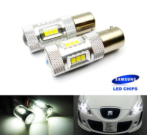 2 pieces of 15 SAMSUNG High Power 2835 SMD LED 380 (P21/5W) 1157 7528 BAY15d Light bulb 15W white