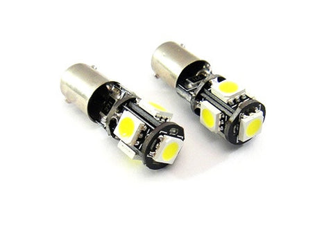 2 pieces of 5 High Power SMD LED No Error 233 BA9s T4W light bulb white