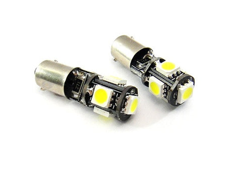 2 pieces of 5 High Power SMD LED No Error 233 BA9s T4W light bulb white