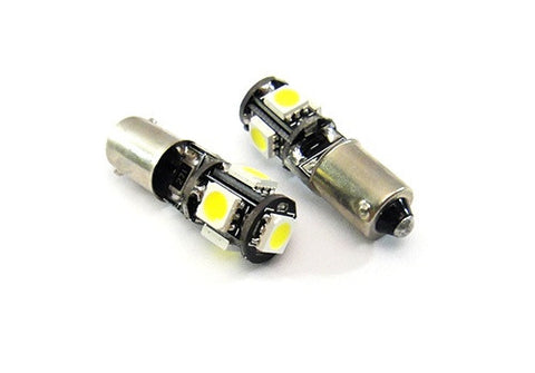 2 pieces of 5 High Power SMD LED No Error 233 BA9s T4W light bulb white