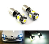 2 pieces of 5 High Power SMD LED No Error 233 BA9s T4W light bulb white