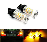 2 pieces of 580 7443 W21/5W 582 7440 W21W 992 Diffusion Mirror 60 SMD LED Light 18W amber