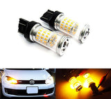 2 pieces of 580 7443 W21/5W 582 7440 W21W 992 Diffusion Mirror 60 SMD LED Light 18W amber