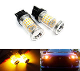 2 pieces of 580 7443 W21/5W 582 7440 W21W 992 Diffusion Mirror 60 SMD LED Light 18W amber