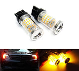 2 pieces of 580 7443 W21/5W 582 7440 W21W 992 Diffusion Mirror 60 SMD LED Light 18W amber