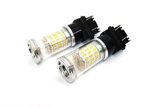 2 pieces of 182 3156 P27W 180 3157 3057 P27/7W Diffusion Mirror 60 SMD LED Light 18W amber