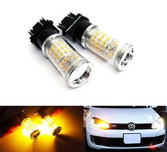 2 pieces of 182 3156 P27W 180 3157 3057 P27/7W Diffusion Mirror 60 SMD LED Light 18W amber