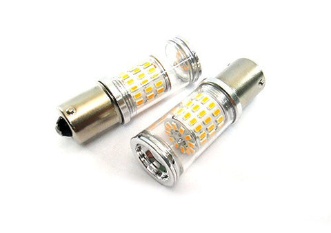 2 pieces of 382 (P21W) 1156 7506 BA15s Diffusion Mirror 60 SMD LED Light 18W amber