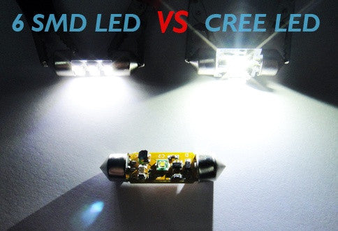 2x CREE Error Free high power XP-E LED 37mm C5W 272 6418 Festoon light bulb white
