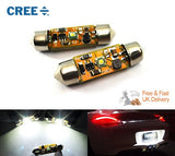 2x CREE Error Free high power XP-E LED 37mm C5W 272 6418 Festoon light bulb white