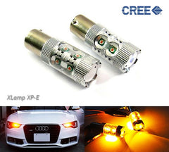 2 pieces of PY21W 581 BAU15s 10x CREE XP-E LED Projector Light bulb 50W amber