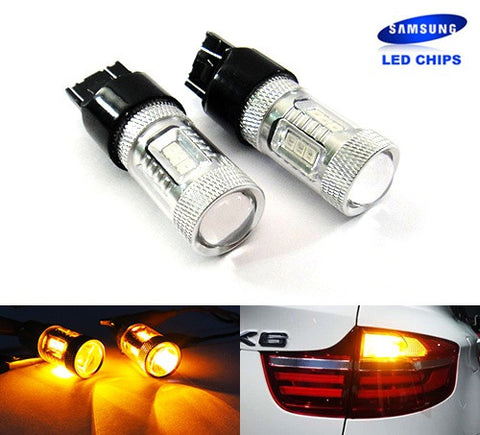 2 pieces of 15 SAMSUNG High Power 2835 SMD LED 580 7443 W21/5W 582 7440 W21W 992 Light bulb 15W amber