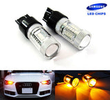 2 pieces of 15 SAMSUNG High Power 2835 SMD LED 580 7443 W21/5W 582 7440 W21W 992 Light bulb 15W amber