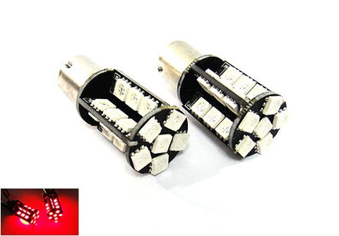 2 pieces of 30 High Power SMD LED 380 (P21/5W) 1157 7528 BAY15d Light bulb Red