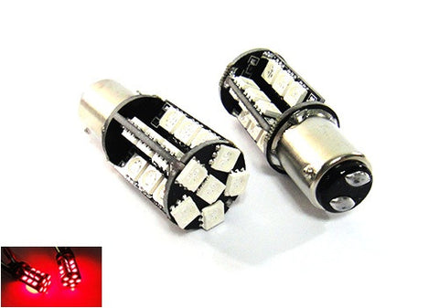 2 pieces of 30 High Power SMD LED 380 (P21/5W) 1157 7528 BAY15d Light bulb Red