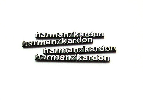 4x harman kardon style aluminium emblem badge sticker chrome 43x5mm