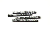 4x harman kardon style aluminium emblem badge sticker chrome 43x5mm