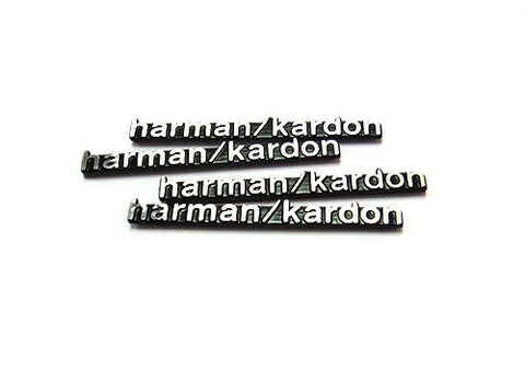 4x harman kardon style aluminium emblem badge sticker chrome 43x5mm