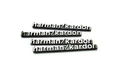 4x harman kardon style aluminium emblem badge sticker chrome 43x5mm