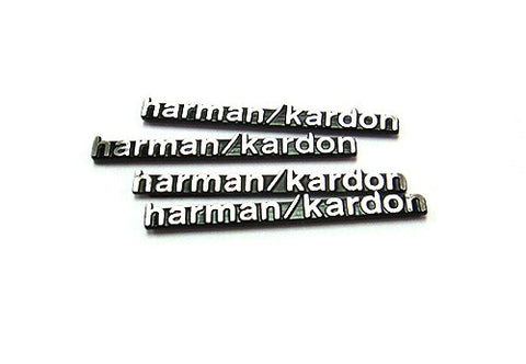 4x harman kardon style aluminium emblem badge sticker chrome 43x5mm