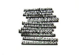 4x harman kardon style aluminium emblem badge sticker chrome 43x5mm