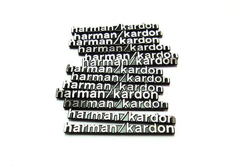 4x harman kardon style aluminium emblem badge sticker chrome 43x5mm