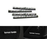 4x harman kardon style aluminium emblem badge sticker chrome 43x5mm