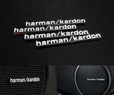 4x harman kardon style aluminium emblem badge sticker chrome 43x5mm