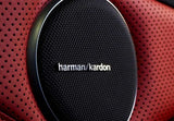 4x harman kardon style aluminium emblem badge sticker chrome 43x5mm