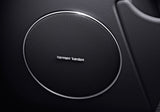 4x harman kardon style aluminium emblem badge sticker chrome 43x5mm